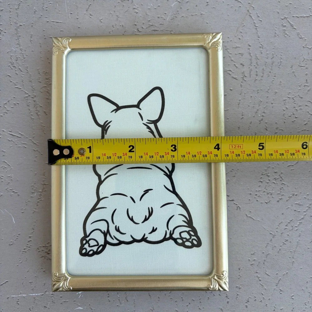 Connoisseur Bronze Frame French Bulldog Line Art Whimsical Dog Decor 4x6